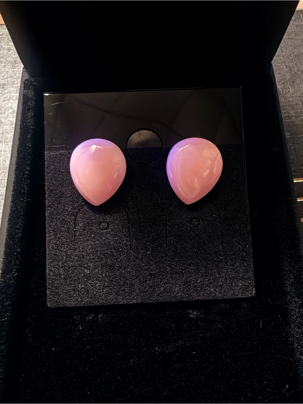 Genuine Pink Conch Shell Sterling Silver Teardrop Stud Earrings